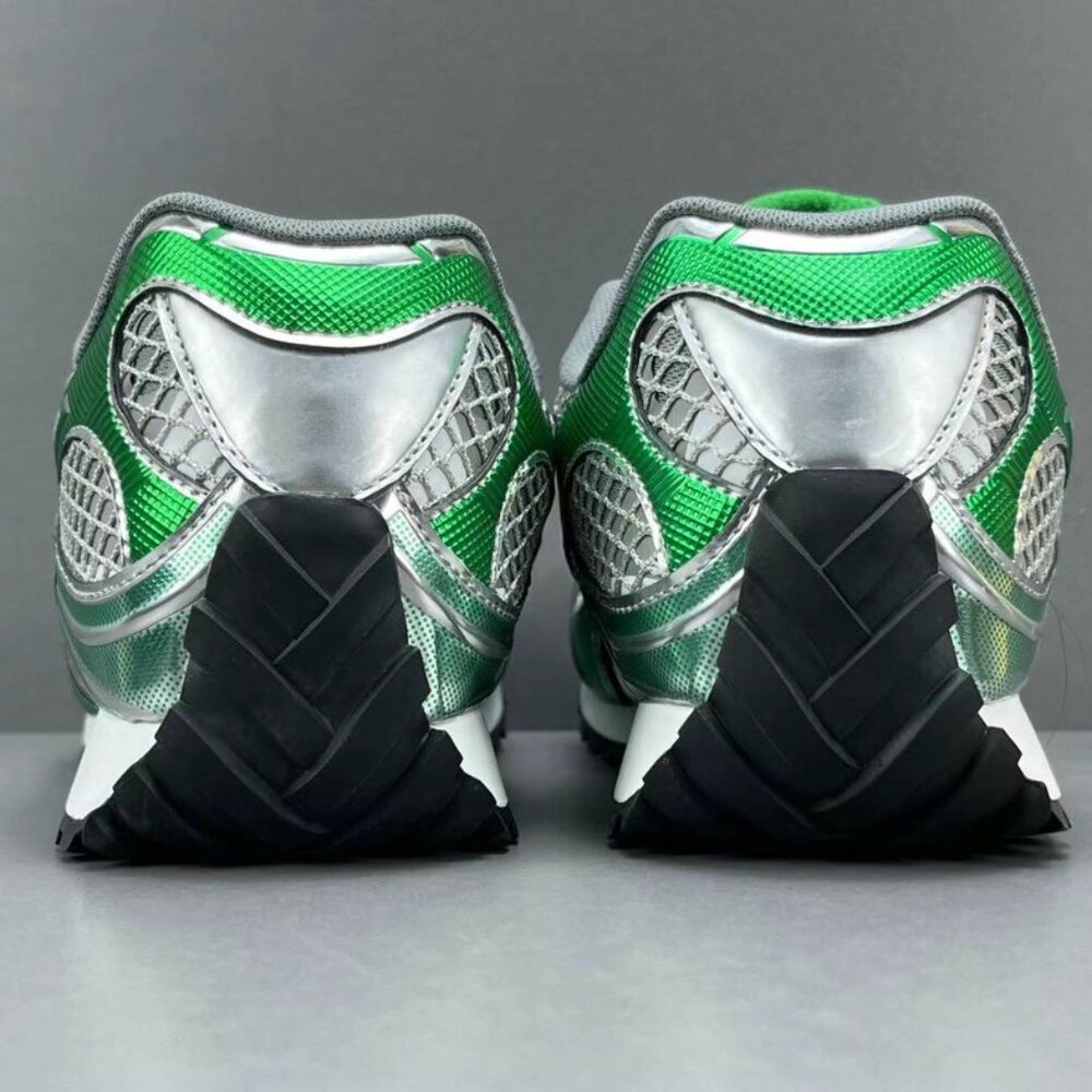 Bottega Veneta Orbit Sneaker lace-up Silver&Green - Picture 7 of 13